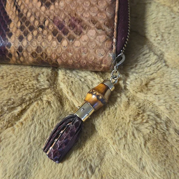 Gucci Brown and Purple Snake Pattern Wallet - Picture 4 of 9